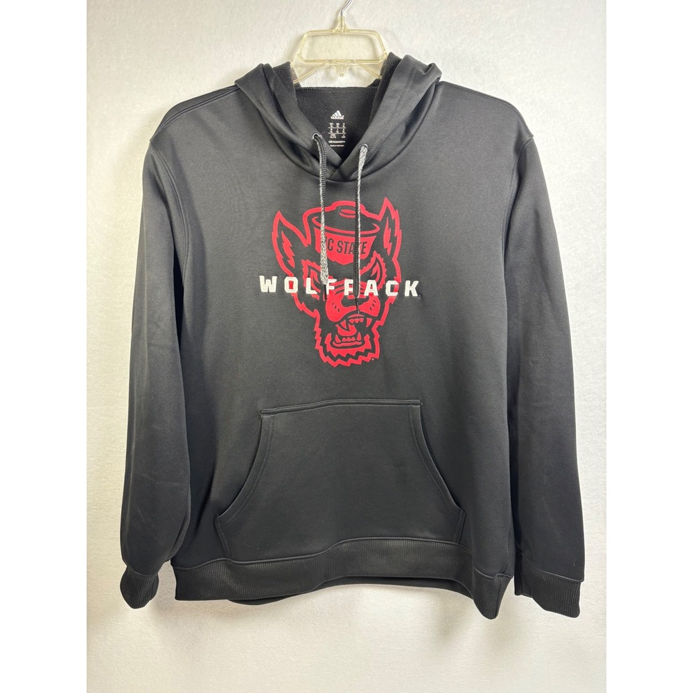 Adidas NC State Wolfpack Hoodie Mens XL Black Climawarm Tuffy Logo M34640